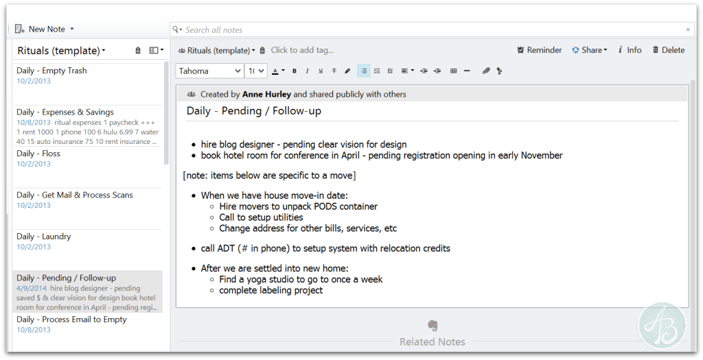 how to export evernote to tasks
